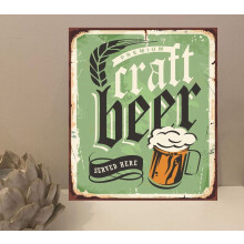 Craft Beer Rustic Retro metal aluminium Plaque Sign Gift House Novelty Size: 8 x 12 inch