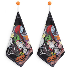 Serviettes pour les mains L'Étrange Noël de Monsieur Jack (lot de 2), serviettes en coton douces et absorbantes, idéales pour la salle de bain, le