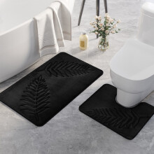 Ensemble de tapis de bain de luxe Hkapeg (2 pièces), tapis de bain en microfibre douce et absorbante, antidérapant, lavable et séchable en