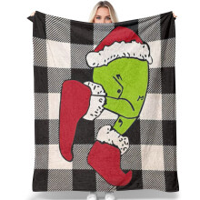 Flanelová deka Grinch, deka do spálne Four Seasons, super mäkká deka, vianočný darček, deka 50x40 palcov