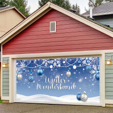 Ny juledekorasjon til garasjeport, julebanner, veggmaleri, 7 x 16 fot, stort god jul-skilt til julefester D