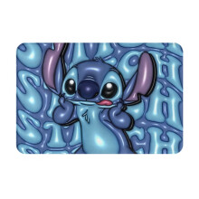 Stitch personlig flanellteppe innendørs til hjem, soverom, bad, kjøkken, gulvmatte, vannabsorberende hvit 16x24 tommer
