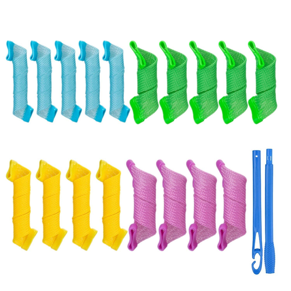 Heatless Hair Curlers Set with Magic Spiral No Heat Hair Rollers for Long and Short Hair 18 Pack