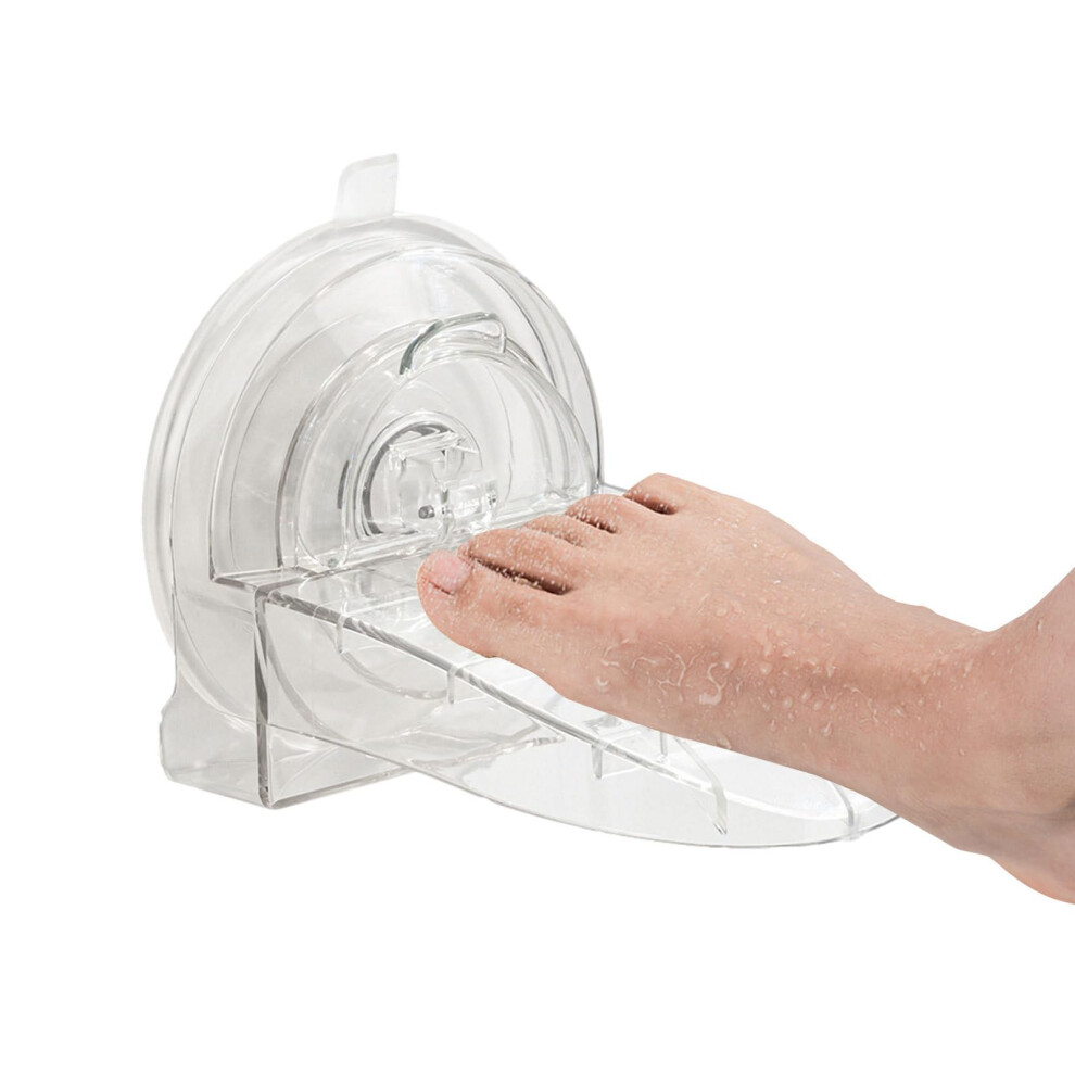 Silver Shower Foot Rest Wall Mounted With Nonslip Suction Base For Leg Shaving And Foot Care