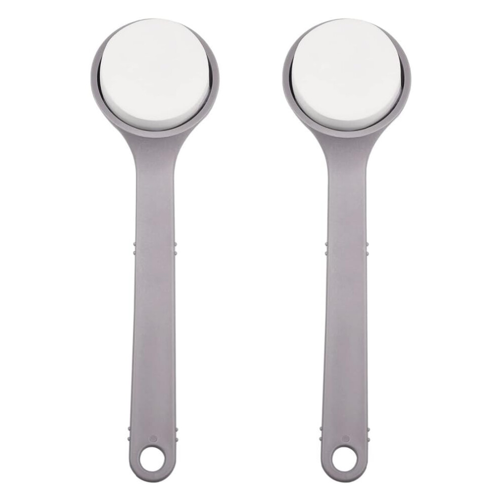Gray 2Pcs Back Lotion Applicator With Long Handle And Pva Sponge Bath Brush For Selfapplication
