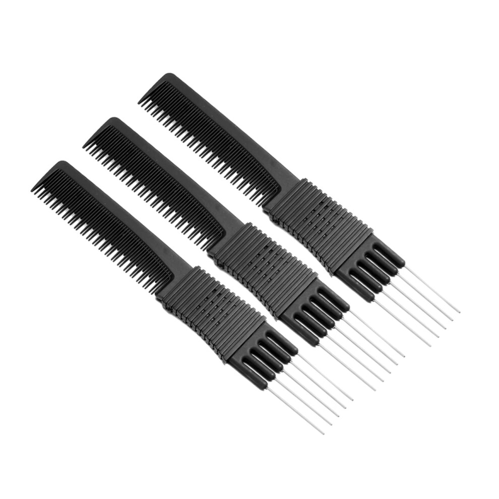 Unisex Hair Styling Comb Set With Antistatic Rat Tail Comb And Steel Clips For Salon And Home Use