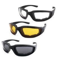 Motorcycle Riding Goggles UV Protection Set of 3 with Clear Smoke Yellow Lenses for Outdoor Sports