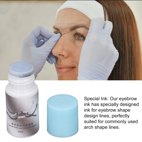 Professional Eyebrow Mapping Kit with Cotton Filter Ink String for Precise Arch Shaping Black 1