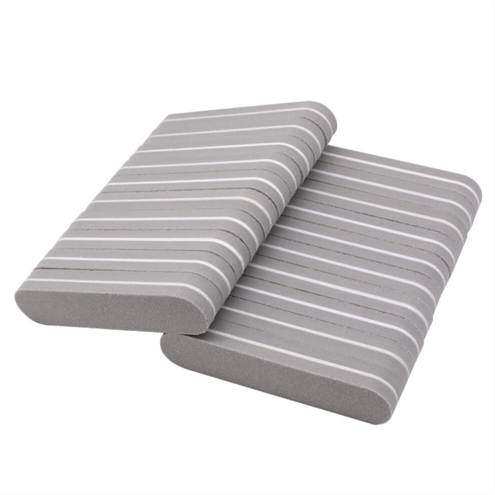 100pcs Light Grey Mini Nail Buffer Blocks 100/180 Grit DoubleSided Sponge for Smooth Manicure Preparation