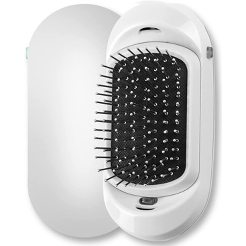 Ionic Hair Brush with Electric Detangling, AntiStatic Frizz Control, Scalp Massage, White