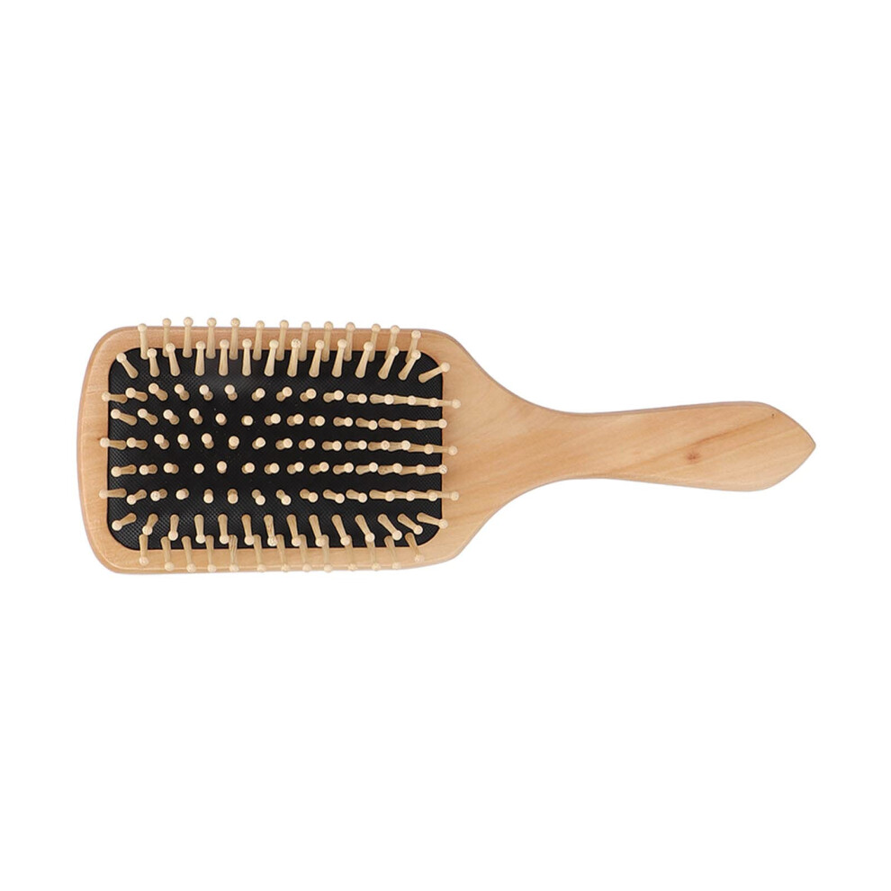 Wooden Hair Brush with Ergonomic Handle for Gentle Scalp Massage and Detangling Thick Hair