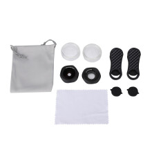 Smartphone Lens Enhancement Kit, Aviation Grade Aluminum Alloy, Lanthanide Optical Glass, for Mobile Devices, Showcasing Elastic Lens Clip, Black Nigh