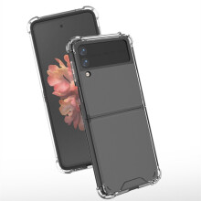 Slanke, transparante, harde pc-hoes voor Samsung Galaxy Z Flip, hoogwaardige TPU-kristallen schokbestendige hoes met randbeschermingstechnologie voor