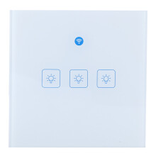 Slimme lichtschakelaar voor thuis, aanraakpaneel met spraakbediening, ronde voet voor eenvoudige installatie, wifi-functionaliteit voor beheer op