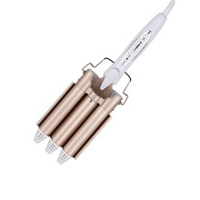 Tourmaline Ceramic Triple Barrel Hair Crimper Curling Iron 25cm Fast Heating Frizz Control Adjustable Temperature