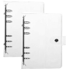 Transparente PVC-Ordnerhülle, wiederverwendbar, nachfüllbar, umweltfreundliches, weiches PVC-Material, Druckknopfverschluss für A5- oder