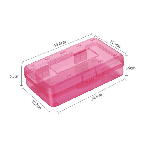 Environmental Pp Plastic Pencil Box, Large Capacity Double Layer Organizer With Snap-Tight Lid, Stackable Design For Office, School, Home Use (Multipu 1