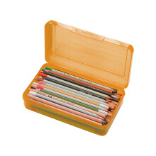 Cutii de creioane din plastic cu capac etanș, organizator de depozitare transparent cu design contemporan pentru rechizite școlare și de birou,