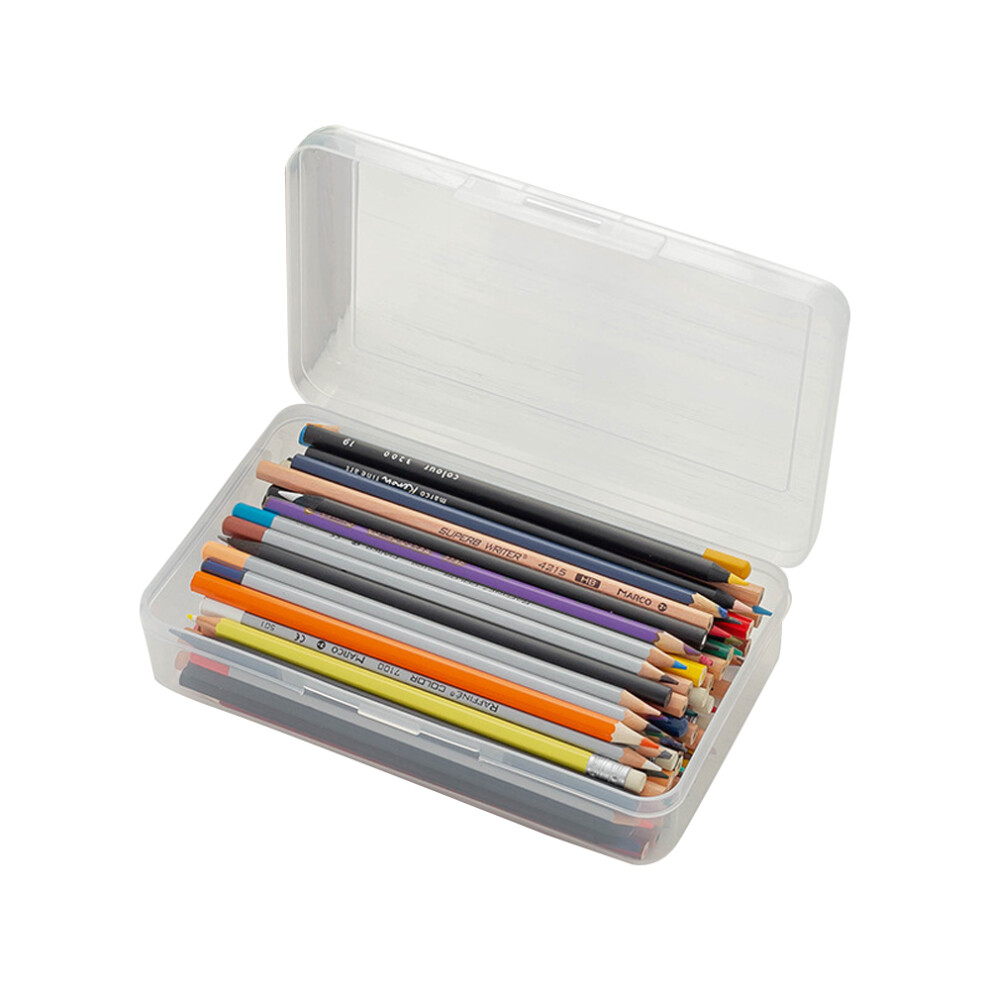Craft Pen Art Marker Organizer Transparent With Various Color Options, Snap-Tight Lid Clear Storage Box Ensuring Secure Storage Of Office And School S 9147006792551