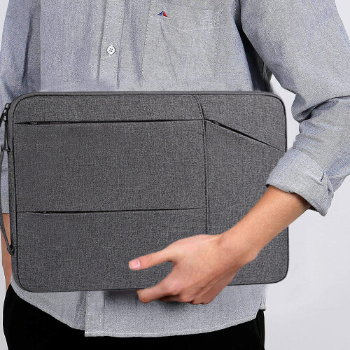 Capa resistente e leve para notebook de 13 polegadas, com interior macio e aveludado e zíper para facilitar o acesso. 2