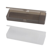 Estuche de papelería no tóxico, estuche para lápices de doble capa de alta calidad, organizador de plástico PP ecológico, diseño de tapa