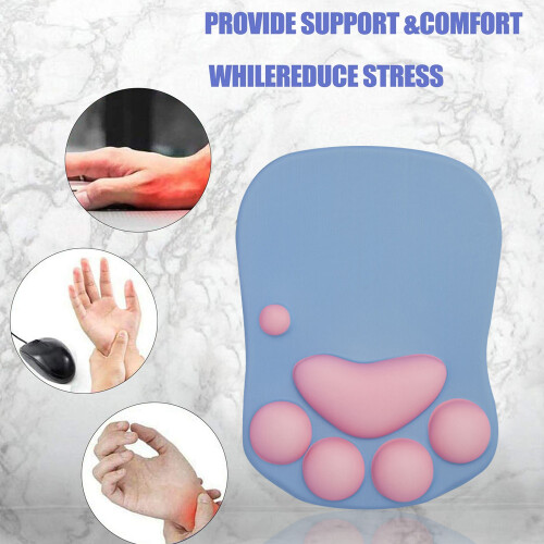 Mouse Pad στήριξης καρπού από πυριτικό τζελ, χαριτωμένο σχέδιο με πατούσα γάτας με 2