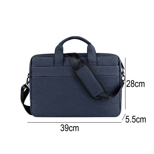 Bolsa de ombro sofisticada para laptop, leve e resistente a impactos, tipo pasta em tecido de poliéster para dispositivos de 14,1 a 15,4 polegadas 1