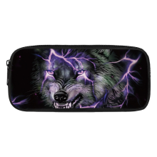 Wolf-Federmäppchen, strapazierfähiges Polyester-Material, multifunktionales Federmäppchen mit großem Fassungsvermögen für Schüler,