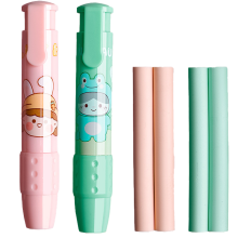 Non-Toxic Plastic Retractable Erasers, Assorted Color & Pen-Style Design, Flexible Rubber for Kids' Creative Stationery, Simple Fun Adorable Use in Cl