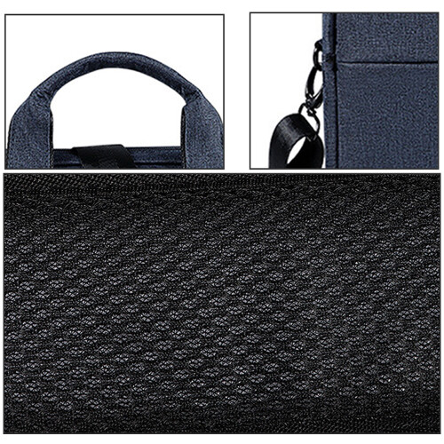 Bolsa de ombro sofisticada para laptop, leve e resistente a impactos, tipo pasta em tecido de poliéster para dispositivos de 14,1 a 15,4 polegadas 2