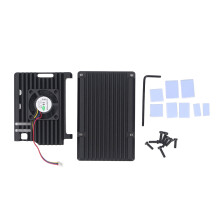Behuizing van aluminiumlegering met koelventilator voor Raspberry Pi 5, metalen behuizing met hoge thermische geleidbaarheid voor uitstekende