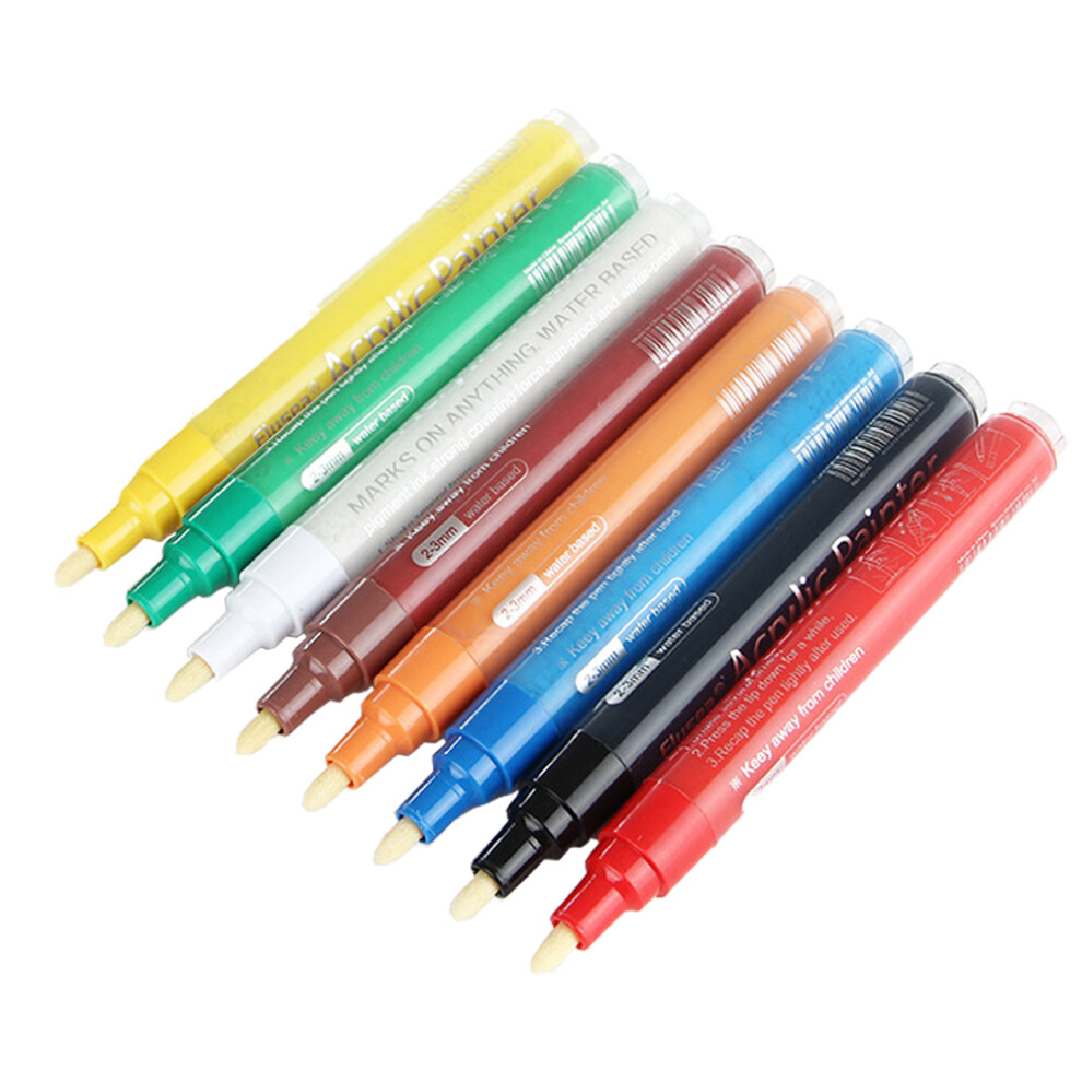 Acrylic Paint Markers For Versatile Surface Application, Vibrant Tones Permanent Ink Set Of 8 Different Colors, Ideal Gift For Friends And Family, Was 9176269556839