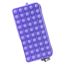 Stressverlichtend siliconen etui met drukknoopsluiting, levendige en kleurrijke opbergruimte voor schoolspullen voor meisjes en jongens.