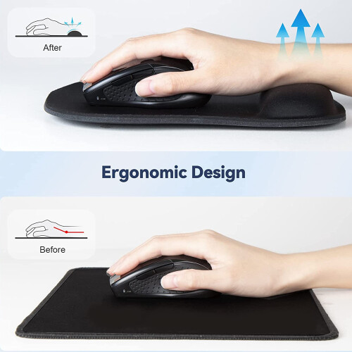 Comodo tappetino per mouse da gioco e da ufficio, il design ergonomico supporta il polso, riduce il dolore e previene la sindrome da stress 2