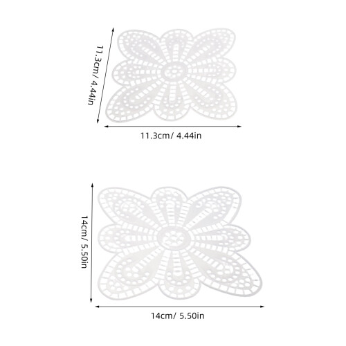 16Pcs White Plastic Mesh Canvas Sheets for Crochet Bag DIY Petal Shape 2