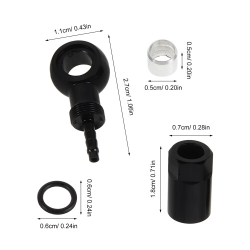 1Ensemble Connecteur Olive Hydraulique Noir Alu Pour 2