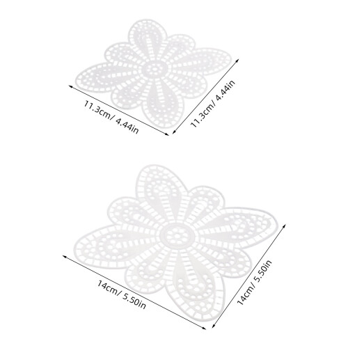 16Pcs White Plastic Mesh Canvas Sheets for Crochet Bag DIY Petal Shape 1