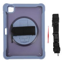 360 graden draaibare standaard, slanke hoes voor iPad Pro, 11, Air en 4, schokbestendig TPU en transparant PC-materiaal met penhouder, verstelbare