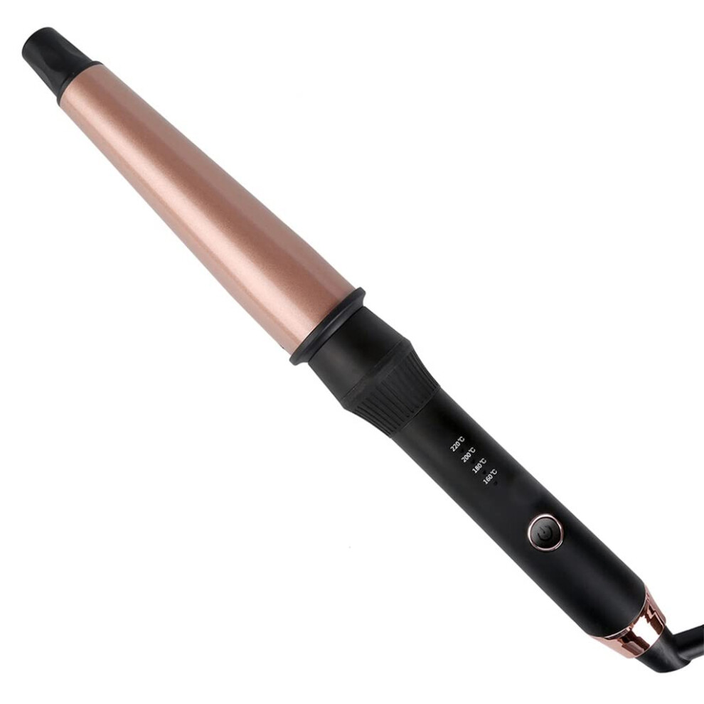 Gold 1.25 Inch Tourmaline Ceramic Curling Iron With AntiâScald Design, Dual Voltage, Rose Glove Included