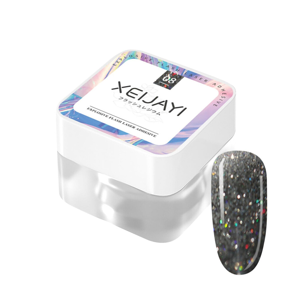 Seven Color Reflective Gel Nail Polish 8ML with Holographic Glitter Jelly Shine for Salon and Home