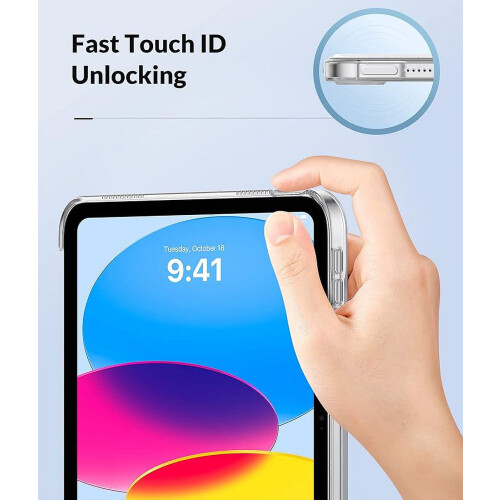 Νέα θήκη συμβατή με iPad10ης γενιάς 2022, συμβατή με iPad10.9, ημιδιαφανές πίσω μέρος από 2