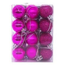 24 db-os kis karácsonyi gömbdíszek, fadísz medál, törésálló pasztell karácsonyi díszek, fagömbök (3 cm /1,18 hüvelyk)