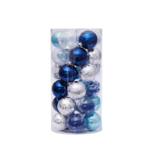 30Pcs White & Blue Shatterproof Christmas Ball Ornaments 2.36 Inch, Bulk Hanging Decor for Xmas Holiday Party, compatible with Christmas Tree