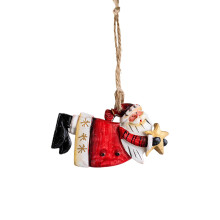 Weihnachtlicher Anhänger aus Kunstharz, alter Mann, kleiner Weihnachtsbaumschmuck, Hängedekoration, roter alter Mann, Weihnachtsdeko unter 5,00