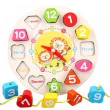 Wooden Shape Color Sorting Clock – Number Blocks Puzzle, Stacking Sorter Jigsaw, Educational Toy for 1 2 3 Year Old Toddlers