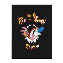 Die Ren & Stimpy Show – Weiche und bequeme Kuscheldecke aus leichtem, warmem Flanell für Couch, Sofa und Bett (102 x 76 cm)