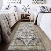 LingStar Machine Washable Area Rug with Non-Slip Backing, Vintage Persian Print Floor Carpet for Bedroom Entryway, Non-Shedding Home Decor