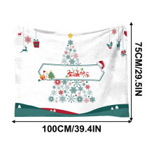 Weihnachtliche Flanell-Fleecedecke (76 x 102 cm), warme, kuschelige Decke für Sofa, Bett, Büro, als Fußdecke, Wintergeschenk