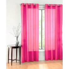 SAMIMPORT-2011Rideau voilage bicolore à chevrons argent/rose moderne, 55” x 84” (2 panneaux)