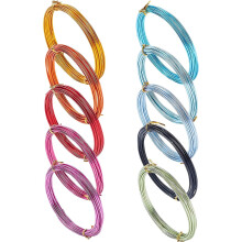10 role de sârmă de aluminiu pentru artizanat, calibru 15, sârmă flexibilă pentru bijuterii colorate floral, pentru bijuterii DIY, fiecare